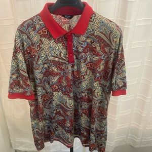 Red printed polo shirt for spring / summer